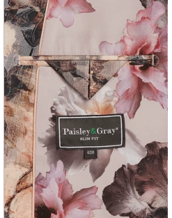 Paisley & Gray Slim Fit Suit Separates Coat, Brown And Cream Floral -Quality Clothing Store MW40 3XLG 23 PAISLEY GRAY BROWN CREAM ALT3