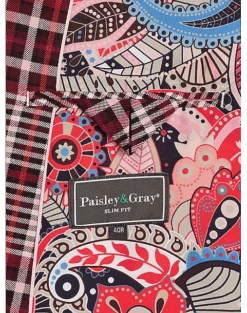 Paisley & Gray Slim Fit Suit Separates Coat, Pink Plaid -Quality Clothing Store MW40 3XMF 60 PAISLEY GRAY PINK PLAID ALT3