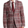 Paisley & Gray Slim Fit Suit Separates Coat, Pink Plaid