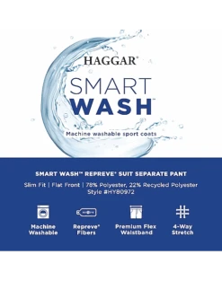 Haggar Smart Wash™ Slim Fit Suit Separates Pants, Charcoal Gray 5 Haggar Smart Wash™ Slim Fit Suit Separates Pants, Charcoal Gray -Quality Clothing Store MW40 3Y5E 01 HAGGAR NAVY SOLID ALT2 1