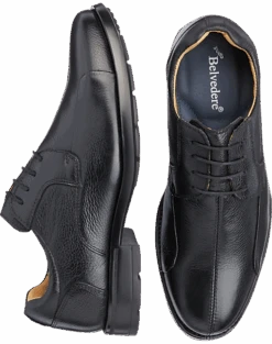Belvedere Coronado Bike Toe Lace-Up Dress Shoes, Black