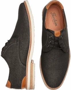 Florsheim Capitol Plain Toe Canvas Oxfords, Black