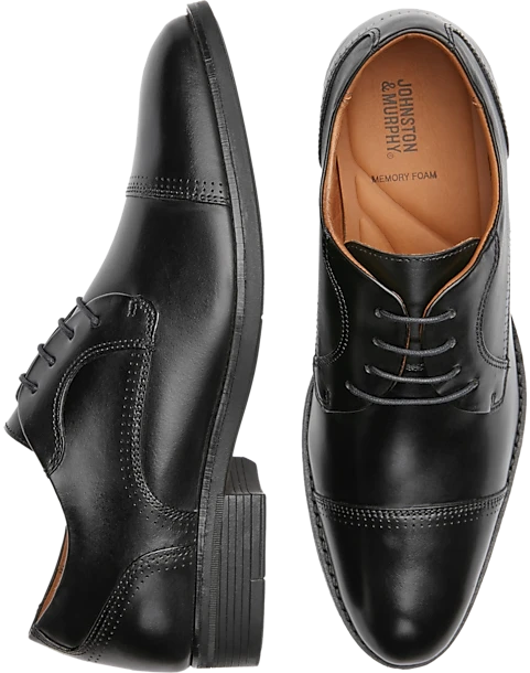 Johnston & Murphy Hawthorn Cap Toe Oxfords, Black 1 Johnston & Murphy Hawthorn Cap Toe Oxfords, Black