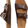 Eastland Cambridge Double Buckle Slide Sandals, Mahogany