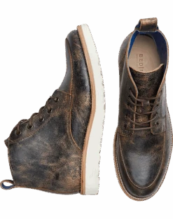 Bed Stu Lincoln Apron Toe Lace Up Boots, Black