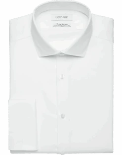 Calvin Klein Infinite Non-Iron Slim Fit Stretch Collar French Cuff Dress Shirt, White
