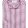 Calvin Klein Slim Fit Embroidered Logo Dress Shirt, Purple Lights Plaid