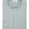 Calvin Klein Slim Fit Embroidered Logo Dress Shirt, Soft Sage Plaid