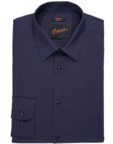 Egara Skinny Fit Dress Shirt, Navy 1 Egara Skinny Fit Dress Shirt, Navy