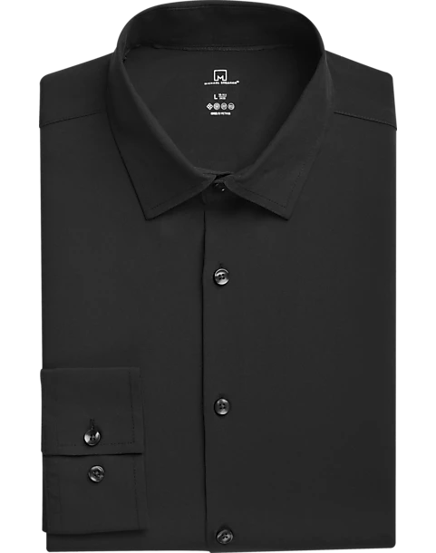 Michael Strahan Modern Fit Spread Collar Dress Shirt, Black 1 Michael Strahan Modern Fit Spread Collar Dress Shirt, Black
