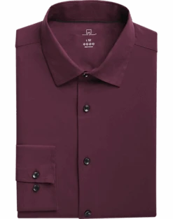 Michael Strahan Modern Fit Spread Collar Dress Shirt, Wine