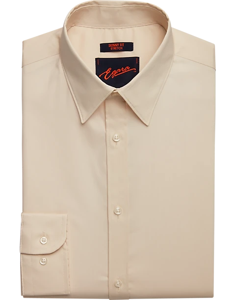Egara Skinny Fit Point Collar Dress Shirt, Tan 1 Egara Skinny Fit Point Collar Dress Shirt, Tan
