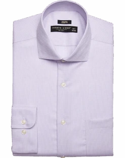 Pronto Uomo Classic Fit Spread Collar Dress Shirt, Lavender Check
