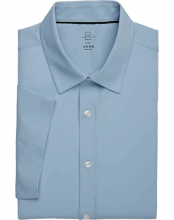 Michael Strahan Modern Fit Short Sleeve Dress Shirt, Light Blue