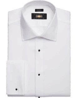 Joseph Abboud Classic Fit French Cuff Tuxedo Formal Shirt, White