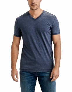 Lucky Brand Burnout Modern Fit V-Neck T-Shirt, Navy