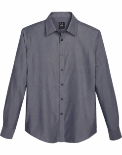 Jos. A. Bank Traveler Collection Slim Fit Spread Collar Sport Shirt, Black Melange Chevron