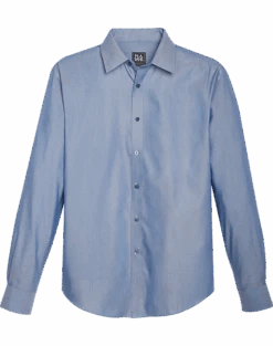 Jos. A. Bank Traveler Collection Slim Fit Spread Collar Sport Shirt, Blue Melange Chevron