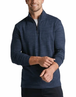 Awearness Kenneth Cole Slim Fit 1/4 Zip Sweater, Navy Space Dye