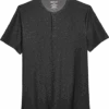 Awearness Kenneth Cole Modern Fit Short Sleeve Henley, Black