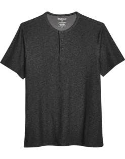 Awearness Kenneth Cole Modern Fit Short Sleeve Henley, Black