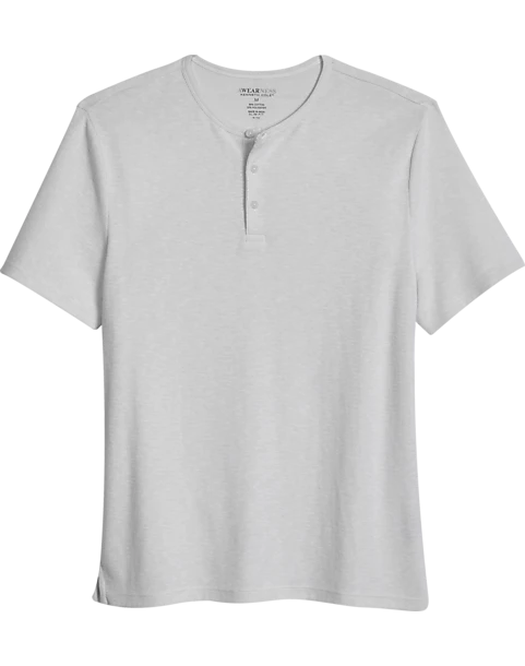 Awearness Kenneth Cole Modern Fit Short Sleeve Henley, Light Gray 1 Awearness Kenneth Cole Modern Fit Short Sleeve Henley, Light Gray