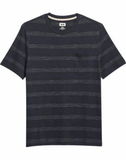Joseph Abboud Modern Fit Short Sleeve Crew Neck T-Shirt Navy Stripe