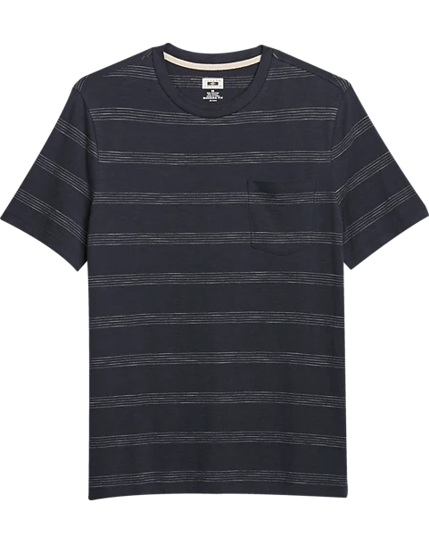 Joseph Abboud Modern Fit Short Sleeve Crew Neck T-Shirt Navy Stripe 1 Joseph Abboud Modern Fit Short Sleeve Crew Neck T-Shirt Navy Stripe