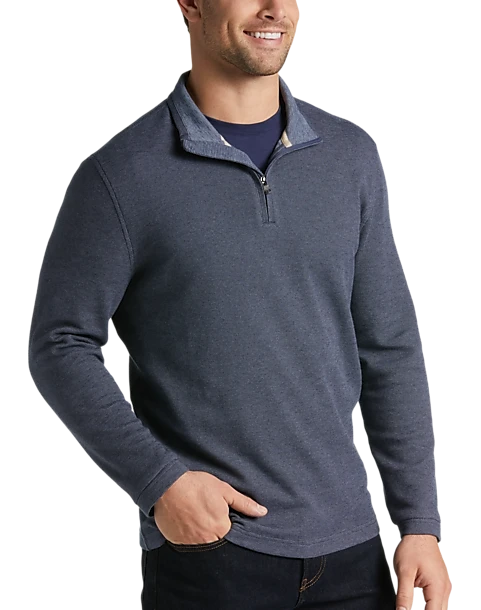 Joseph Abboud Modern Fit Textured Knit 1/4 Zip Sweater, Navy 1 Joseph Abboud Modern Fit Textured Knit 1/4 Zip Sweater, Navy