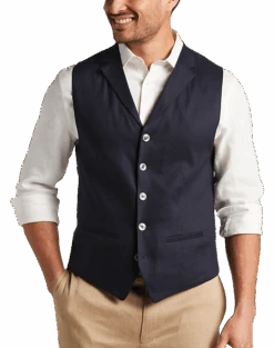 Joseph Abboud Modern Fit Canvas Vest, Navy