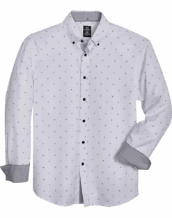 Michael Strahan Four-Way Stretch Modern Fit Sport Shirt, Navy Stars