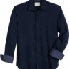 Con.Struct Four-Way Stretch Slim Fit Spread Collar Sport Shirt, Navy