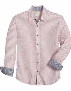 Con.Struct Slim Fit Spread Collar Sport Shirt, Pink Seersucker