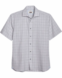 Joseph Abboud Modern Fit Sport Shirt, Gray Plaid