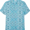 Cubavera Modern Fit Short Sleeve Sport Shirt, Light Blue Cuban Tile