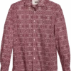 Joseph Abboud Modern Fit Sport Shirt, Burgundy Brocade