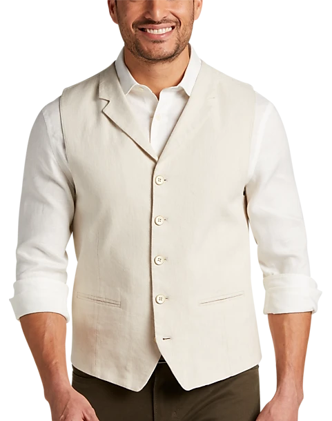Joseph Abboud Modern Fit Canvas Vest, Beige 1 Joseph Abboud Modern Fit Canvas Vest, Beige
