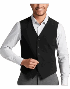 Awearness Kenneth Cole Slim Fit Vest, Black Seersucker
