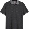 Michael Strahan Modern Fit Short Sleeve Polo, Black Stripe