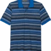 Paisley & Gray Slim Fit Polo, Blue & Black Multi Stripe