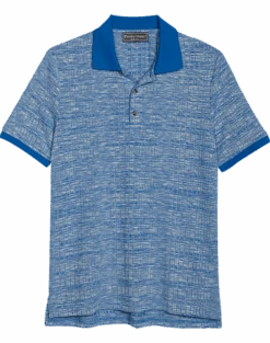 Paisley & Gray Polo Shirt, Blue Variegated Stripe