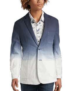 Paisley & Gray Slim Fit Blazer, Blue & White Ombre Tie Dye