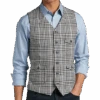 Paisley & Gray Slim Fit Vest, Black & White Glen Plaid