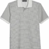 Paisley & Gray Slim Fit Polo, White & Black Dot