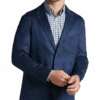 Joseph Abboud Modern Fit Notch Lapel Ultra Suede Soft Jacket, Dark Blue