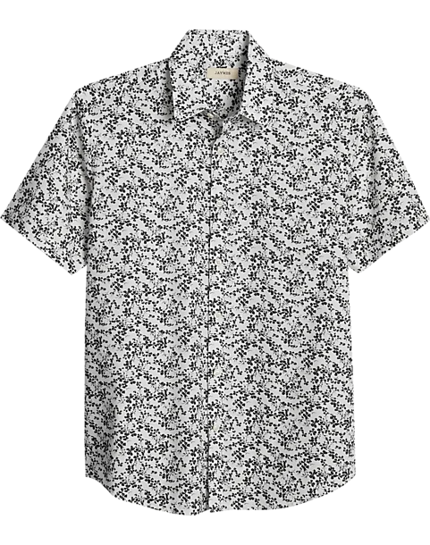 Jaymes Modern Fit Camp Shirt, Black Clover 1 Jaymes Modern Fit Camp Shirt, Black Clover