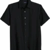 Zanetti Modern Fit Camp Shirt, Black Mini Dots