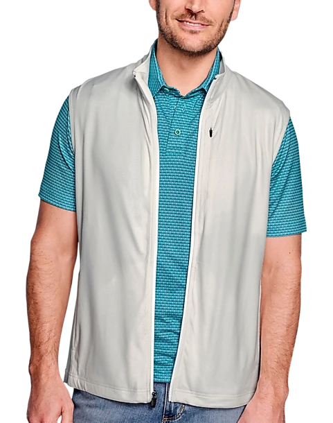Johnston & Murphy Modern Fit Performance Full Zip Vest, White 1 Johnston & Murphy Modern Fit Performance Full Zip Vest, White