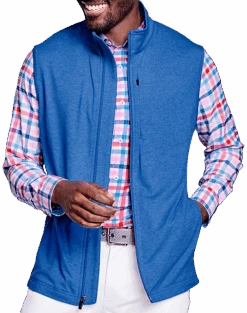 Johnston & Murphy Modern Fit XC4 Performance Full Zip Vest, Blue