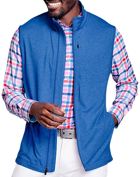Johnston & Murphy Modern Fit XC4 Performance Full Zip Vest, Blue 1 Johnston & Murphy Modern Fit XC4 Performance Full Zip Vest, Blue